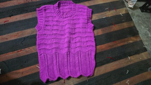 🧶 Hand-Knitted Ladies Sleeveless Sweater